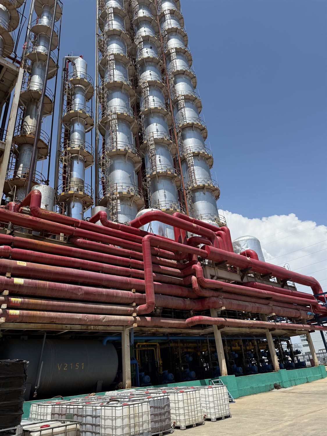 Chlorophenol distillation columns